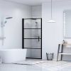 Shower Door Tempered Glass 39.4"x70.1" Black