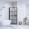 Shower Door Tempered Glass 31.9"x76.8" Black