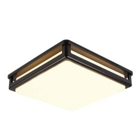 14 Inch Integrated Metal Double Square Flush Mount Ceiling Light,Powder Coating Finish