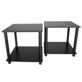 No Tools End Tables, Solid Black, Set of 2