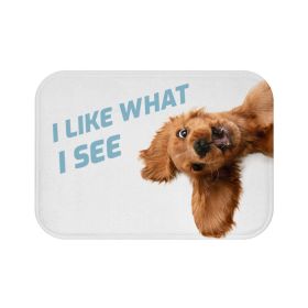 Funny Dog Looking Up Bath Mat