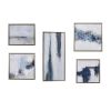 Blue Drift Abstract 5-piece Gallery Framed Canvas Wall Art Set