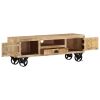 TV Cabinet with Wheels 43.3"x11.8"x14.6" Rough Mango Wood