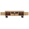 TV Cabinet with Wheels 43.3"x11.8"x14.6" Rough Mango Wood