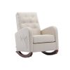 High Back Rocking Chair Nursery Chair .Comfortable Rocker Fabric Padded Seat .Modern High Back Armchair