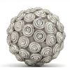 Handcrafted Decorative Orb Ball, Textured, Polyresin and Glass, Set of 3, Antique Silver