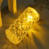 New Acrylic Transparent Crystal Table Lamp Yellow Light Desktop Projector Desk Lamp Night Light Bedside Bedroom Decoration 2#