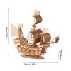 1pc 3D Wooden Puzzles For Adults; Sailboat Educational Puzzle Assembly Model; DIY Educational Desk Toy 7.87"x7.09"x2.99"