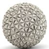 Handcrafted Decorative Orb Ball, Textured, Polyresin and Glass, Set of 3, Antique Silver