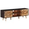 TV Cabinet 55.1"x11.8"x18.1" Rough Mango Wood and Solid Acacia Wood