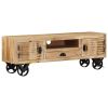 TV Cabinet with Wheels 43.3"x11.8"x14.6" Rough Mango Wood