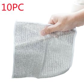 Steel Wire Dishcloth Daily Cleaning Cloth Mesh (Option: 10Piece 20x20cm-Single Layer)