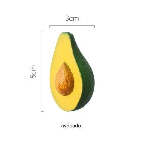 Durian Mangosteen Lemon Pineapple Resin 3D Three-dimensional Decoration Magnetic Paste (Option: 15 Avocado)