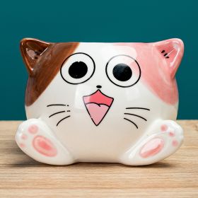 Cute Cat Animal Hand Painted Green Plant Flowerpot Decoration (Option: Style1)