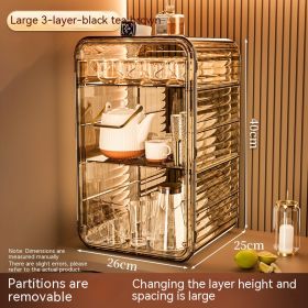 Dustproof Cup Storage Rack Water Cup Storage Rack (Option: 3 Layer Large Black Tea Brown)