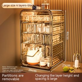 Dustproof Cup Storage Rack Water Cup Storage Rack (Option: 4 Layer Large Black Tea Brown)