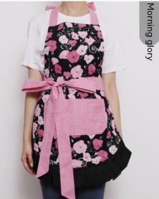 Printed Apron Antifouling Supermarket Overalls Women's Kitchen (Option: Morning Glory-Adult Style)