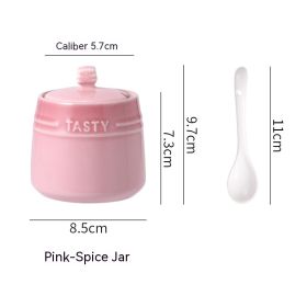 Colorful Ceramic Seasoning Jar Creative Gradient Kitchen Home (Option: Gradient Spice Jar Pink)