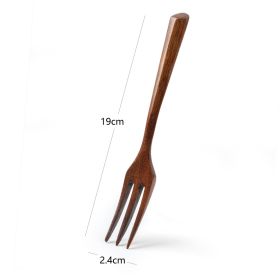 Beech Creative Triangle Handle Spork Portable Japanese Style (Option: ★Nanmu Triangle Handle Fork)