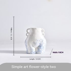 Ceramic Vase Decoration Art Body Small Blue And White Texture Homestay (Option: Vase 2)