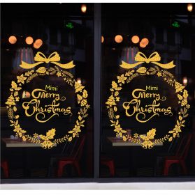 Glitter Decorative Wall Stickers Christmas Stickers (Option: Christmas Wreath)