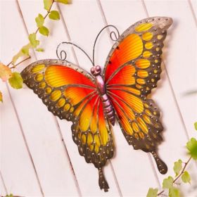 Blue Butterfly Garden Outdoor Wall Decorations (Option: Orange Butterfly-30x15cm)