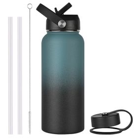 Vacuum Stainless Steel Large Capacity Water Bottle (Option: Black Blue Gradient-2000ml)