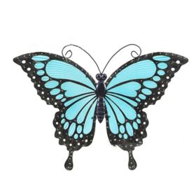 Blue Butterfly Garden Outdoor Wall Decorations (Option: Blue Butterfly-30x15cm)