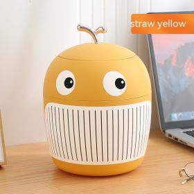 Desktop Trash Bin Affordable Luxury Style Cute Mini Office Tables (Option: Straw Yellow)