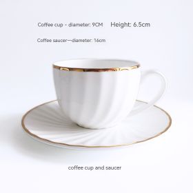 Golden Trim Bone China Western Cuisine Plate Household Dinner Plate Plate Dish Dishware Suit Combination Plate (Option: Coffee Set)