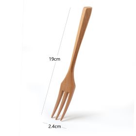 Beech Creative Triangle Handle Spork Portable Japanese Style (Option: Beech Triangle Handle Fork)