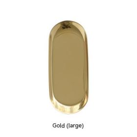 Brass Gold Stainless Steel Desktop Storage Tray (Option: Golden Large Tray)