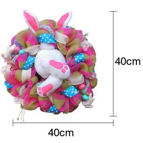 2023 Easter Rabbit Wreath Colorful Easter Rabbit Garlands Door Oranments Happy Easter Party Decor Bunny Wall Front Door Hanging (Ships From: CN, Color: Rabbit Wreath C)