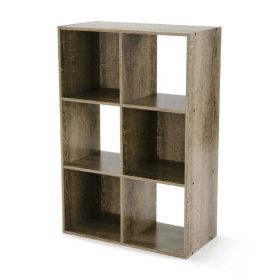 6-Cube Storage Organizer (Color: Rustic Brown)