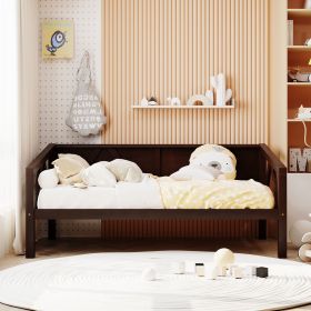 Twin size Daybed;  Wood Slat Support (Color: Espresso)