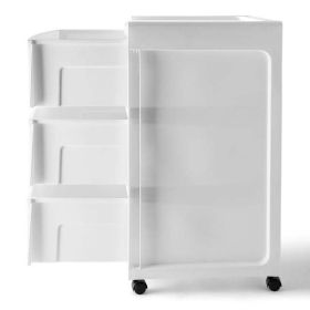 3 Drawer Wide Diamond Plastic Storage Cart (Color: White)