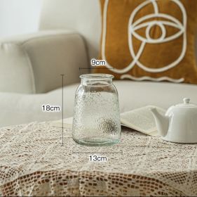 Vase Decoration Clear Glass Hydroponic Countertop In Living Room (Option: Ice seal transparent color)