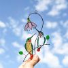 1pc Hummingbird Stained Glass Sun Catcher Window Hangings Ornament Metal Craft A Lovely Gift For Your Family