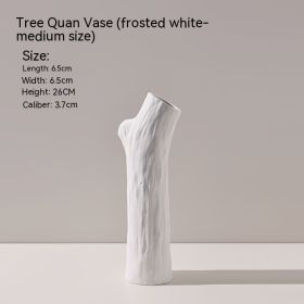 Silent Style Ceramic Vase Flower Arrangement Creative (Option: Frosted White Medium)