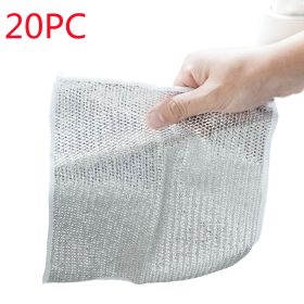 Steel Wire Dishcloth Daily Cleaning Cloth Mesh (Option: 20Piece 20x20cm-Double Layer)