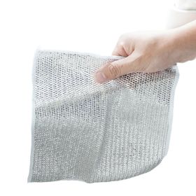 Steel Wire Dishcloth Daily Cleaning Cloth Mesh (Option: 1 Piece 20x20cm-Double Layer)