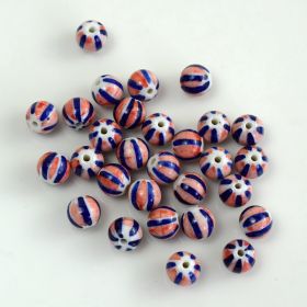 Blue And White Porcelain Ceramic Beads (Option: Red And Blue-12mm)